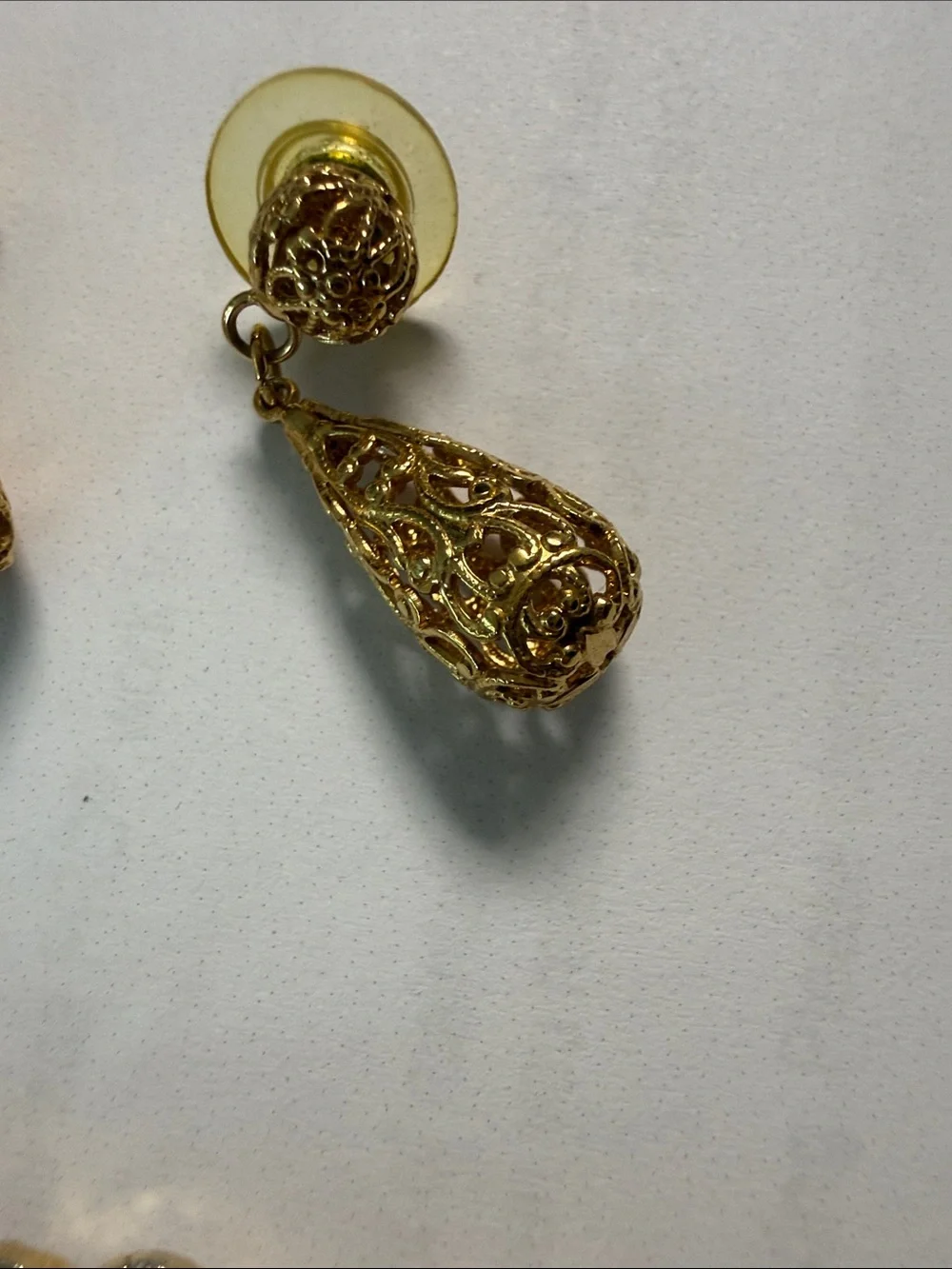 Vintage Gold Filigree Bracelet and Drop Earrings Set - Elegant Women's Jewelry